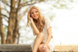 young woman smiling